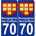 70 Bourguignon-lès-Conflans coat of arms sticker plate stickers city
