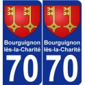 70 Bourguignon-lès-la-Charité stemma adesivo piastra adesivi città