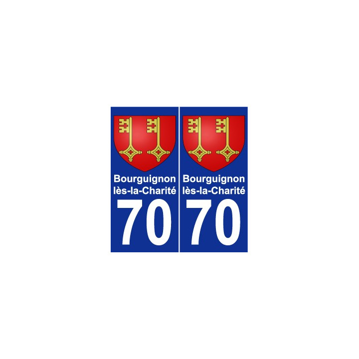 70 Bourguignon-lès-la-Charité coat of arms sticker plate stickers city