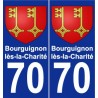 70 Bourguignon-lès-la-Charité coat of arms sticker plate stickers city