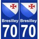 70 Bresilley blason autocollant plaque stickers ville