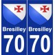 70 Bresilley coat of arms sticker plate stickers city