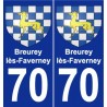 70 Breurey-lès-Faverney blason autocollant plaque stickers ville