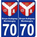 70 Broye-Aubigney-Montseugny stemma adesivo piastra adesivi città
