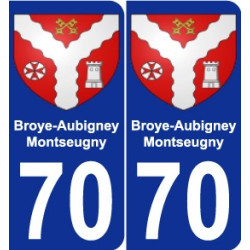 70 Broye-Aubigney-Montseugny stemma adesivo piastra adesivi città