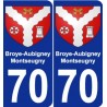70 Broye-Aubigney-Montseugny blason autocollant plaque stickers ville