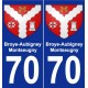 70 Broye-Aubigney-Montseugny stemma adesivo piastra adesivi città