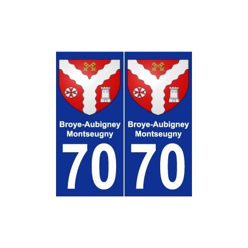70 Broye-Aubigney-Montseugny stemma adesivo piastra adesivi città