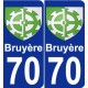 70 Bruyère blason autocollant plaque stickers ville