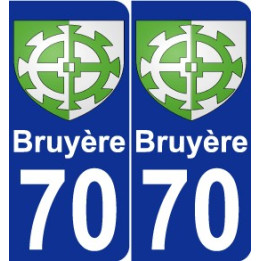 70 Bruyère escudo de armas de la etiqueta engomada de la placa de pegatinas de la ciudad