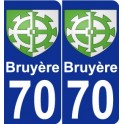 70 Bruyère blason autocollant plaque stickers ville