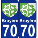 70 Bruyère coat of arms sticker plate stickers city