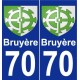 70 Bruyère blason autocollant plaque stickers ville