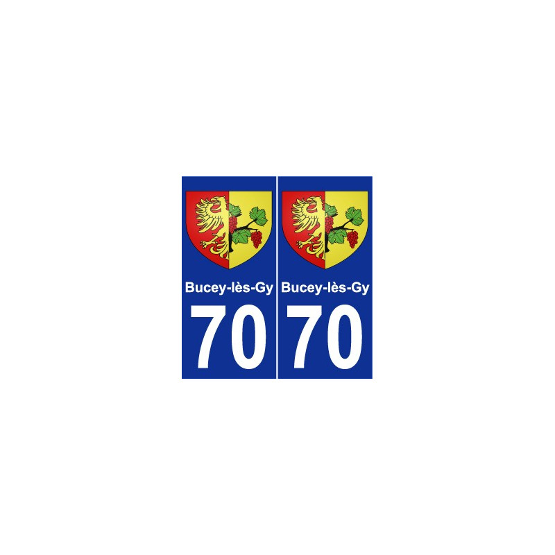 70 Bucey-lès-Gy coat of arms sticker plate stickers city