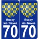 70 Bucey-lès-Traves blason autocollant plaque stickers ville