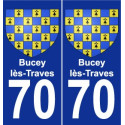 70 Bucey-lès-Traves blason autocollant plaque stickers ville