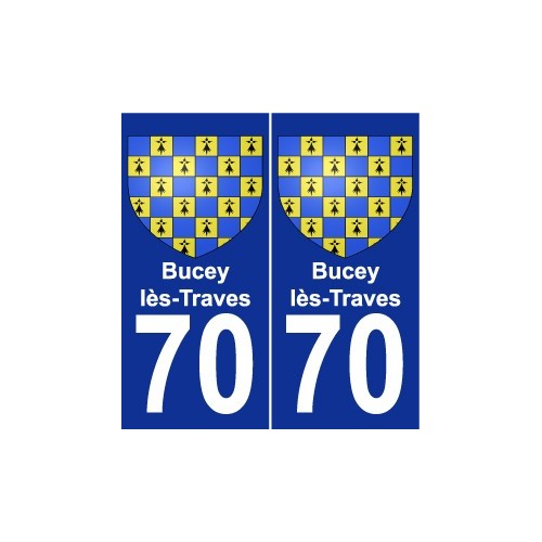 70 Bucey-lès-Traves blason autocollant plaque stickers ville