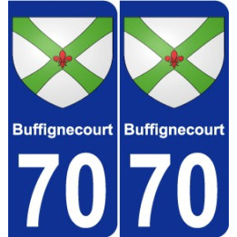 70 Buffignecourt escudo de armas de la etiqueta engomada de la placa de pegatinas de la ciudad
