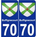 70 Buffignecourt escudo de armas de la etiqueta engomada de la placa de pegatinas de la ciudad