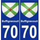 70 Buffignecourt escudo de armas de la etiqueta engomada de la placa de pegatinas de la ciudad