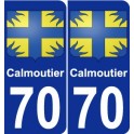 70 Calmoutier escudo de armas de la etiqueta engomada de la placa de pegatinas de la ciudad