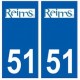 51 Reims logo autocollant plaque stickers ville