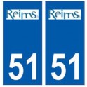 51 Reims logo autocollant plaque stickers ville