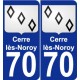 70 Cerre-lès-Noroy escudo de armas de la etiqueta engomada de la placa de pegatinas de la ciudad