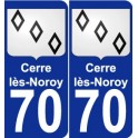 70 Cerre-lès-Noroy coat of arms sticker plate stickers city