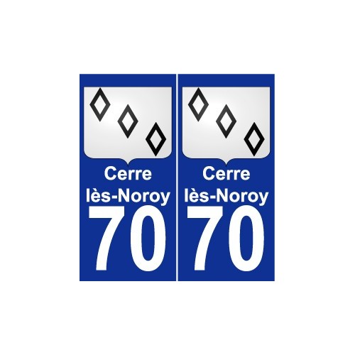 70 Cerre-lès-Noroy escudo de armas de la etiqueta engomada de la placa de pegatinas de la ciudad