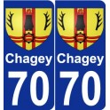 70 Chagey blason autocollant plaque stickers ville