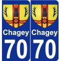70 Chagey coat of arms sticker plate stickers city