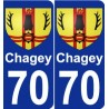 70 Chagey coat of arms sticker plate stickers city
