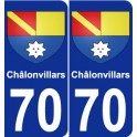 70 Châlonvillars coat of arms sticker plate stickers city
