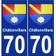 70 Châlonvillars escudo de armas de la etiqueta engomada de la placa de pegatinas de la ciudad