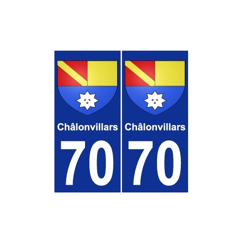 70 Châlonvillars coat of arms sticker plate stickers city