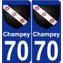 70 Champey coat of arms sticker plate stickers city