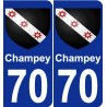 70 Champey coat of arms sticker plate stickers city