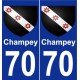 70 Champey wappen aufkleber typenschild aufkleber stadt