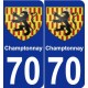 70 Champtonnay coat of arms sticker plate stickers city