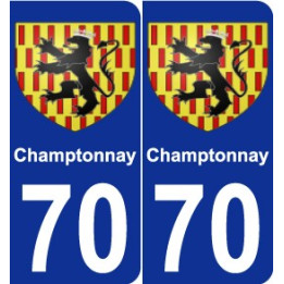 70 Champtonnay blason autocollant plaque stickers ville