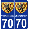 70 Champtonnay coat of arms sticker plate stickers city