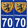 70 Champtonnay wappen aufkleber typenschild aufkleber stadt