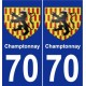 70 Champtonnay coat of arms sticker plate stickers city