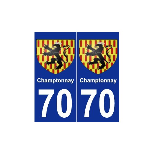 70 Champtonnay coat of arms sticker plate stickers city