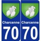 70 Charcenne blason autocollant plaque stickers ville
