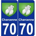 70 Charcenne coat of arms sticker plate stickers city