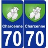 70 Charcenne blason autocollant plaque stickers ville