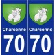 70 Charcenne wappen aufkleber typenschild aufkleber stadt