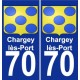 70 Chargey-lès-Port stemma adesivo piastra adesivi città